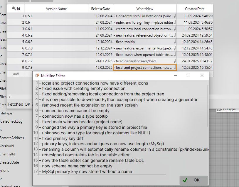 Multiline editor window