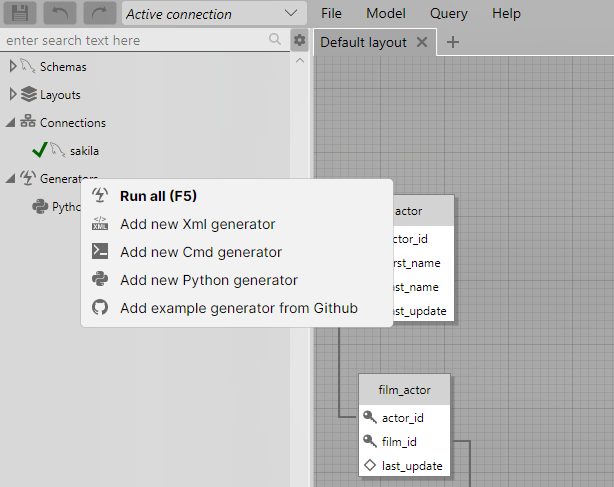 How to add new generator from project tree